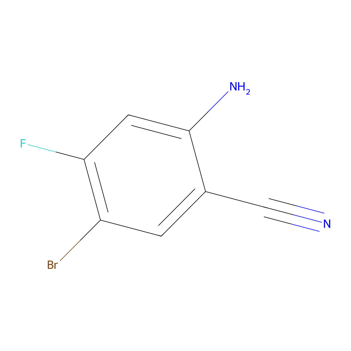 2-Amino-5-bromo-4-fluorobenzonitrile molecular structure, CAS 1334331-01-9