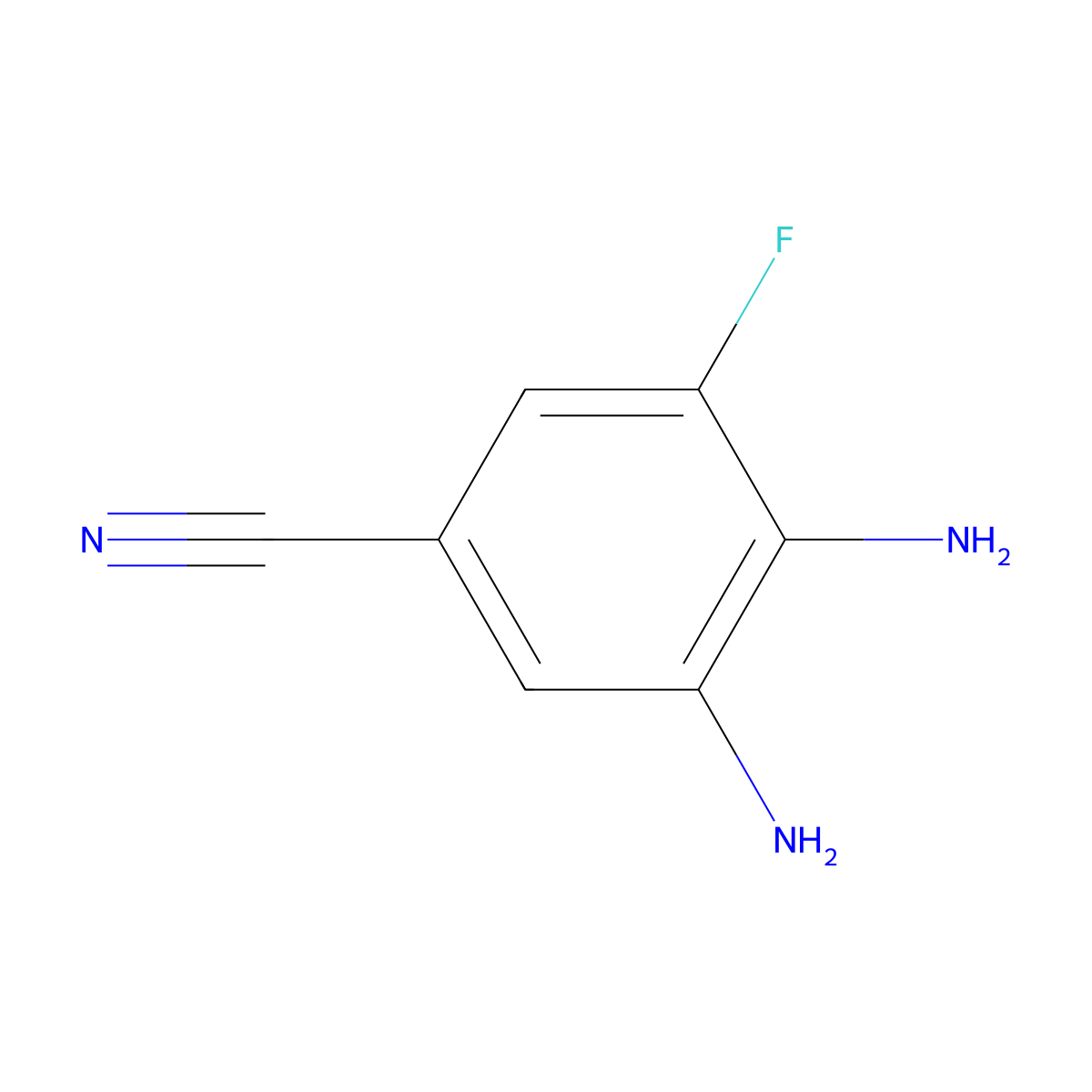 3,4-Diamino-5-fluorobenzonitrile molecular structure, CAS 1334331-30-4