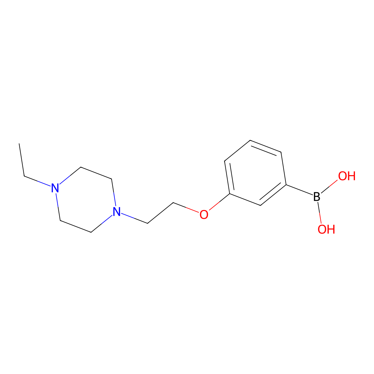 (3-(2-(4-Ethylpiperazin-1-yl)ethoxy)phenyl)boronic acid molecular structure, CAS 1334331-78-0