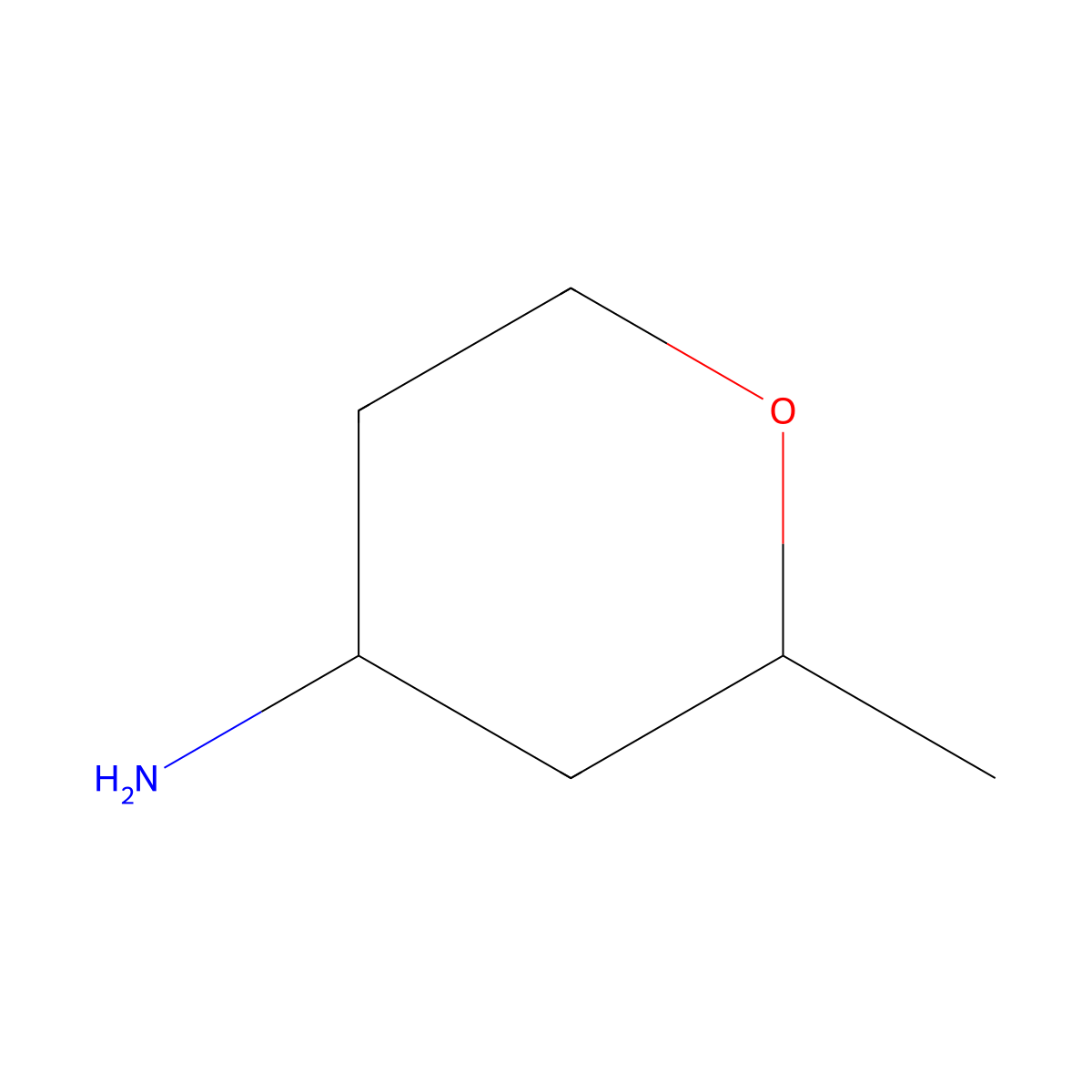 rel-(2R,4R)-2-Methyltetrahydro-2H-pyran-4-amine molecular structure, CAS 1334337-13-1