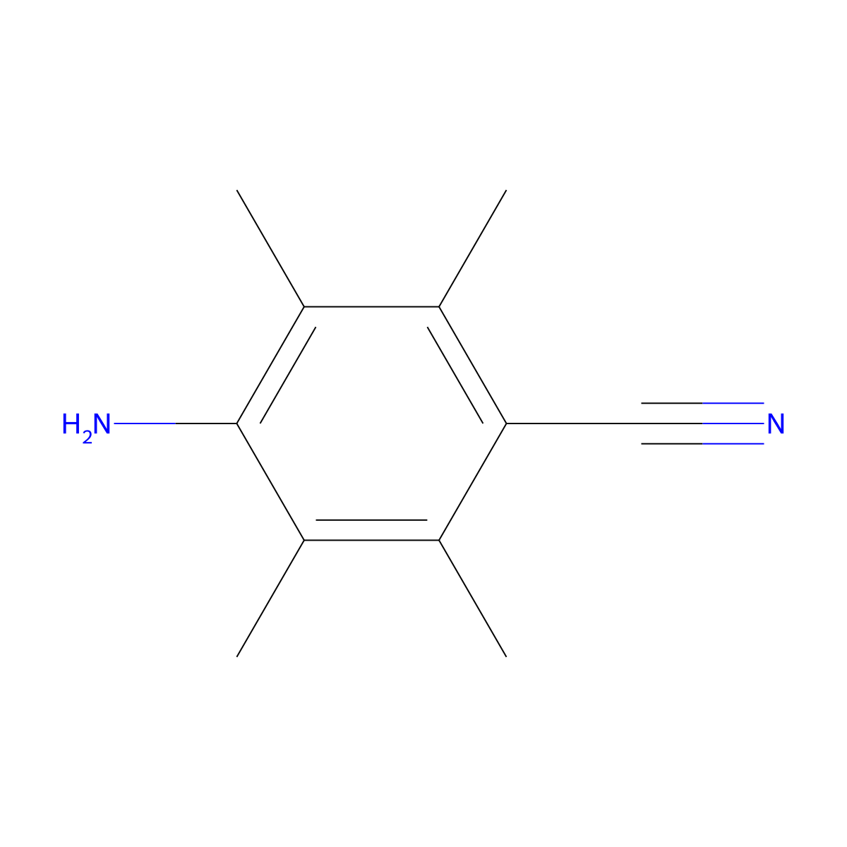 4-Amino-2,3,5,6-tetramethylbenzonitrile molecular structure, CAS 1334341-31-9