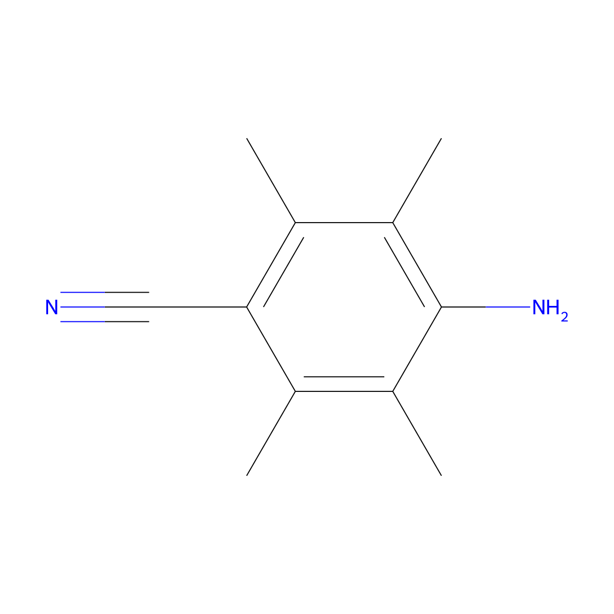 4-Amino-2,3,5,6-tetramethylbenzonitrile molecular structure, CAS 1334341-31-9