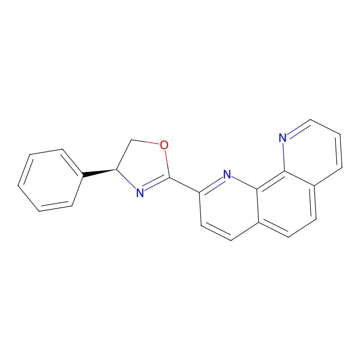 (S)-2-(1,10-Phenanthrolin-2-yl)-4-phenyl-4,5-dihydrooxazole molecular structure, CAS 133435-88-8