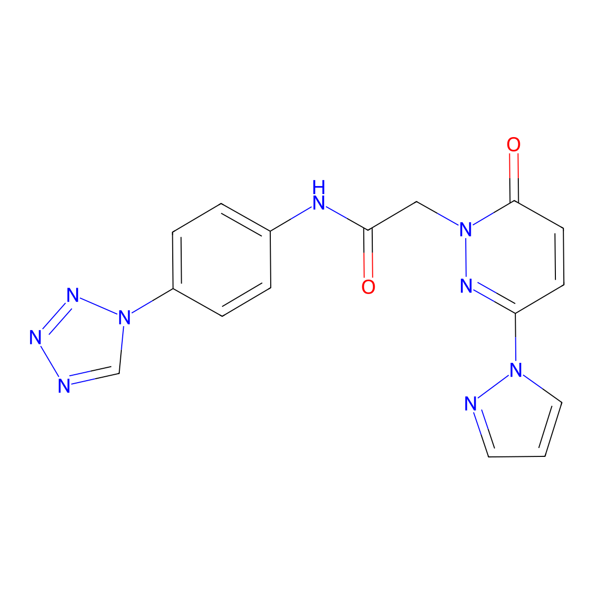 N-(4-(1H-tetrazol-1-yl)phenyl)-2-(6-oxo-3-(1H-pyrazol-1-yl)pyridazin-1(6H)-yl)acetamide molecular structure, CAS 1334368-51-2