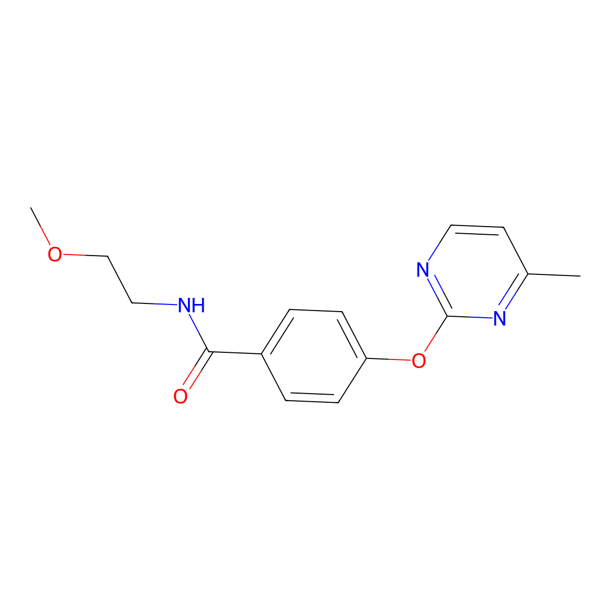 N-(2-methoxyethyl)-4-[(4-methylpyrimidin-2-yl)oxy]benzamide molecular structure, CAS 1334368-57-8
