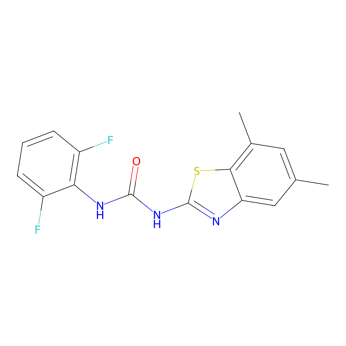 1-(2,6-Difluorophenyl)-3-(5,7-dimethylbenzo[d]thiazol-2-yl)urea molecular structure, CAS 1334368-71-6