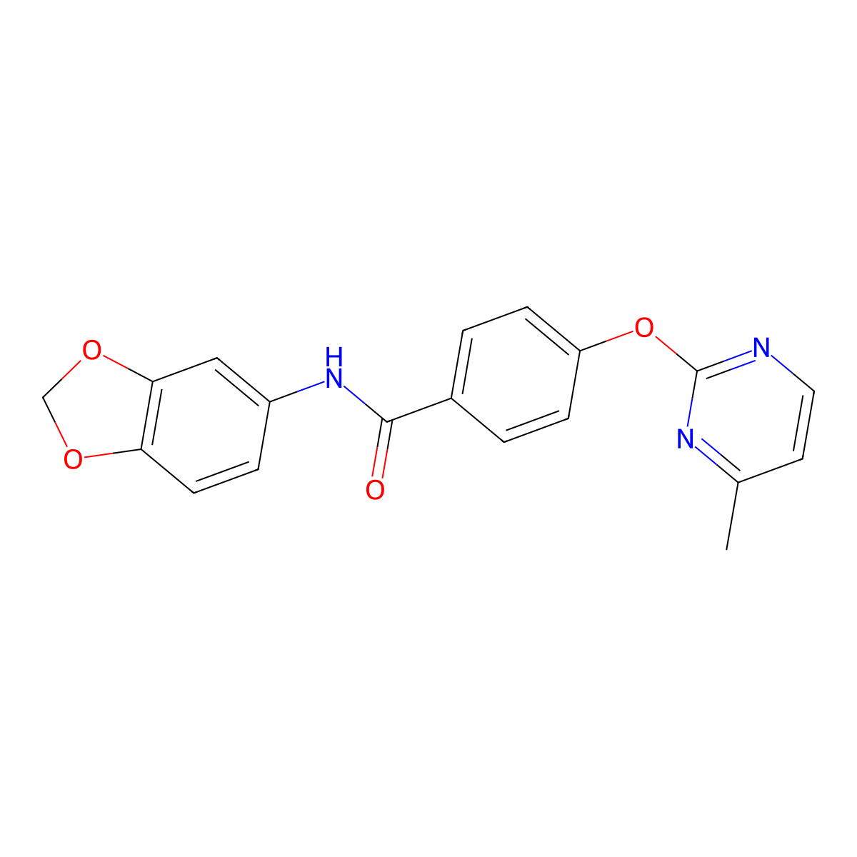 N-(benzo[d][1,3]dioxol-5-yl)-4-((4-methylpyrimidin-2-yl)oxy)benzamide molecular structure, CAS 1334368-82-9