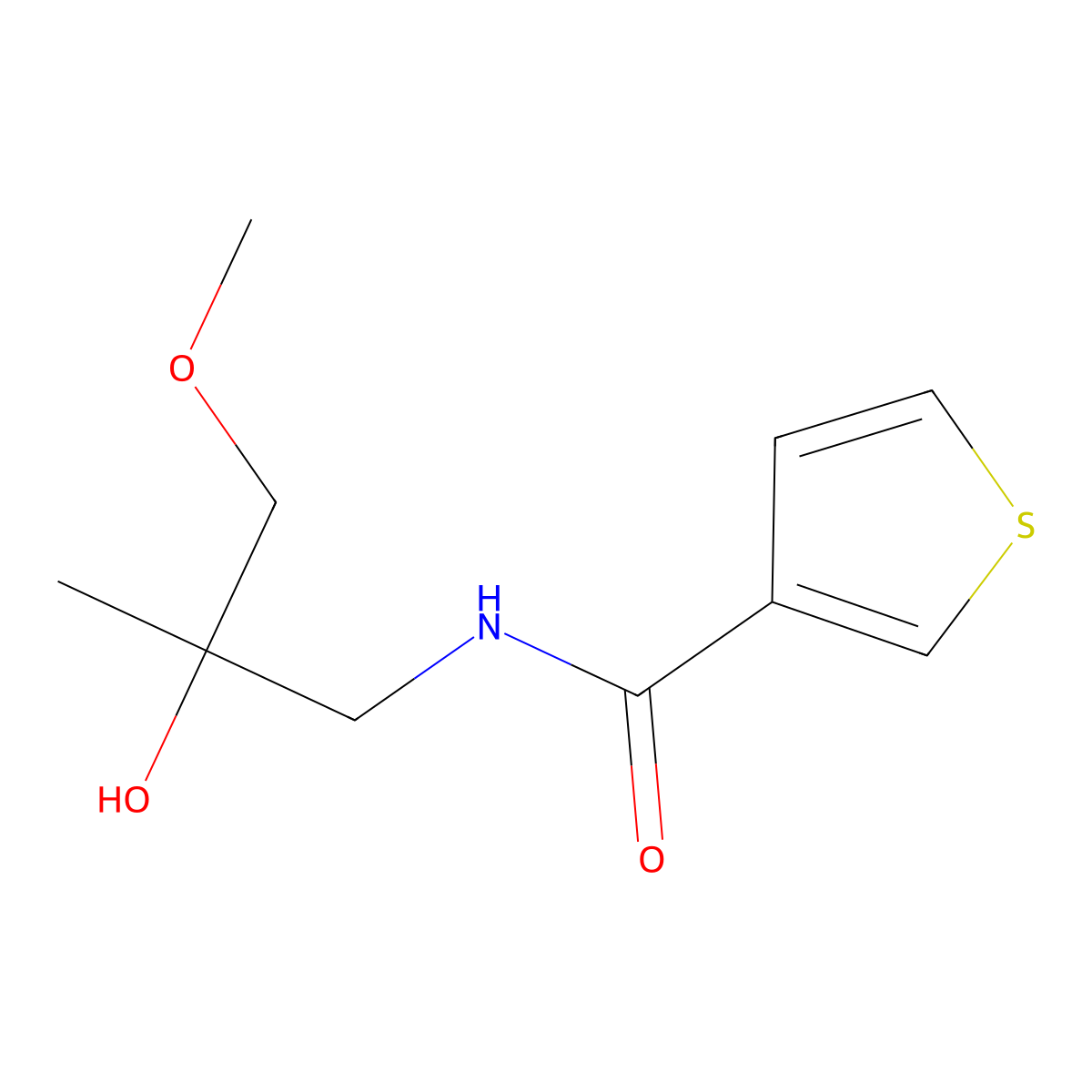 N-(2-hydroxy-3-methoxy-2-methylpropyl)thiophene-3-carboxamide molecular structure, CAS 1334368-84-1