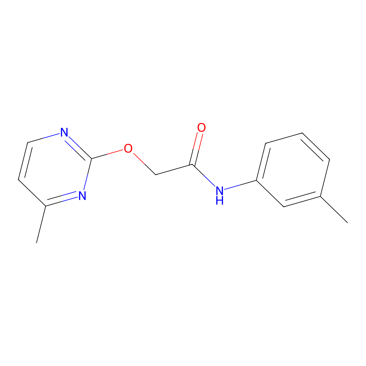 2-((4-methylpyrimidin-2-yl)oxy)-N-(m-tolyl)acetamide molecular structure, CAS 1334368-89-6