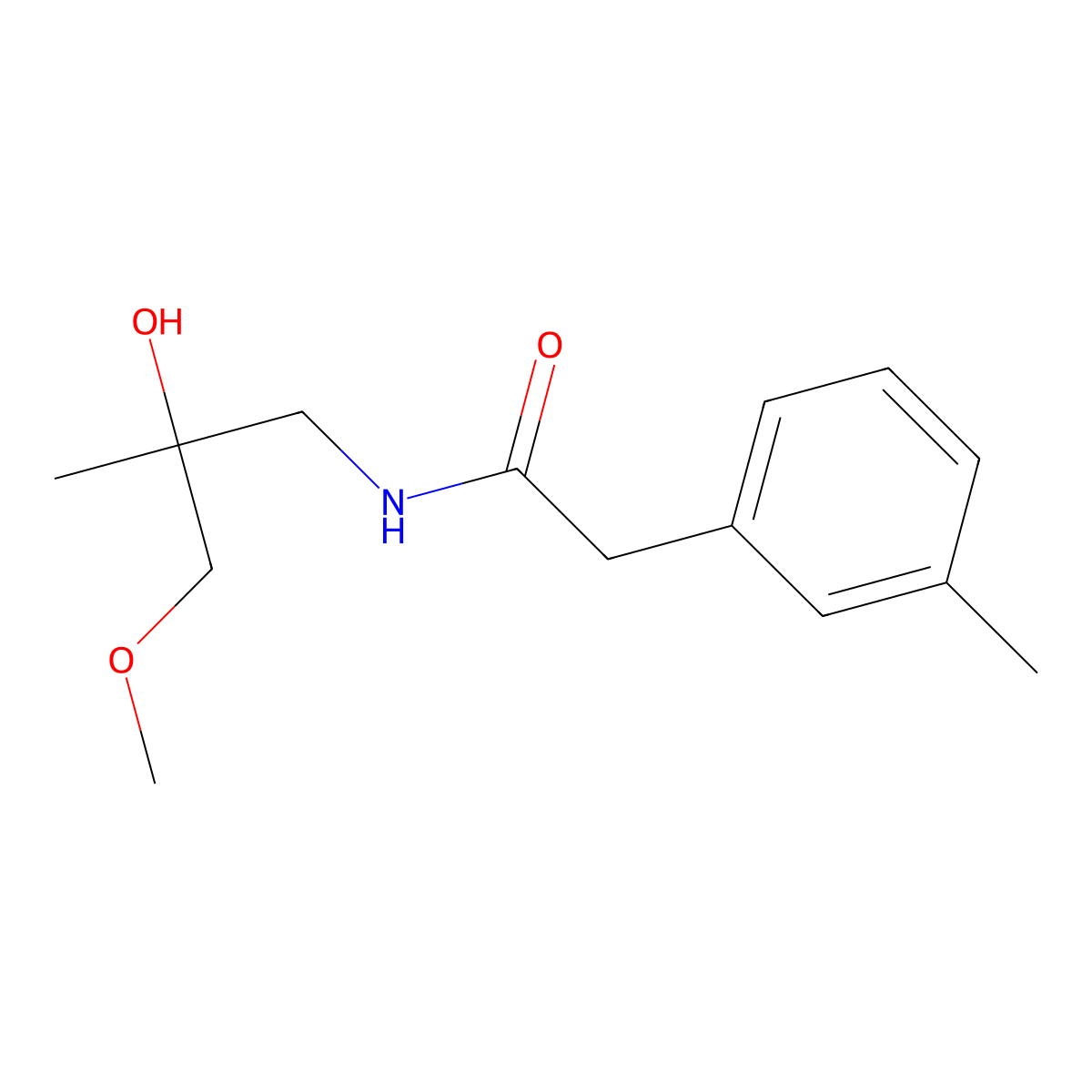N-(2-hydroxy-3-methoxy-2-methylpropyl)-2-(m-tolyl)acetamide molecular structure, CAS 1334368-95-4