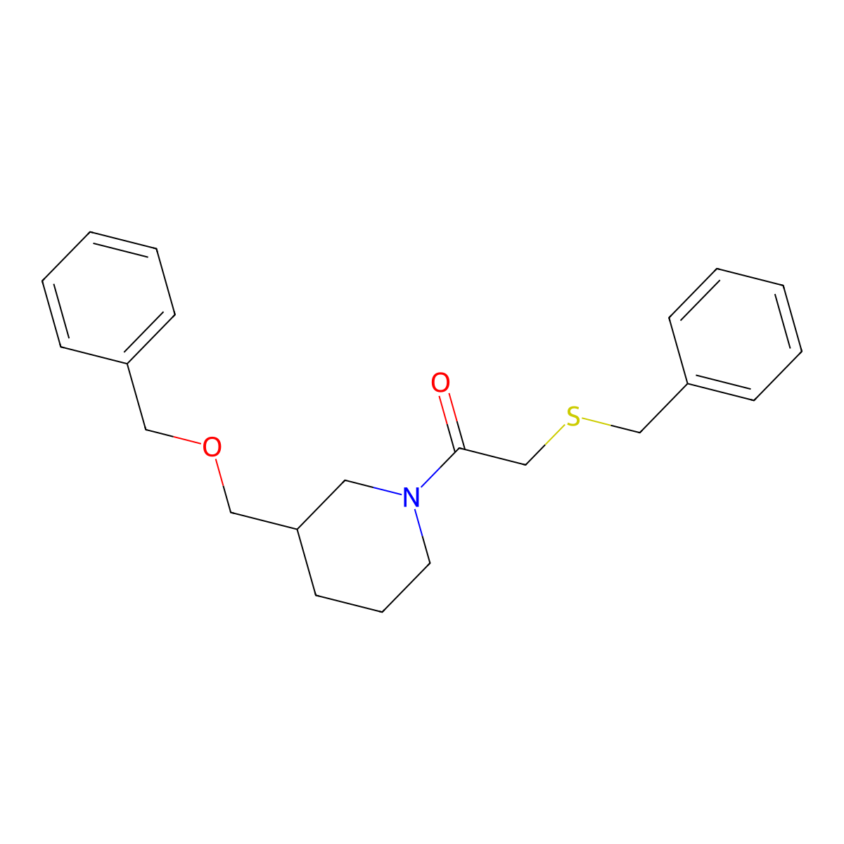 1-(3-((Benzyloxy)methyl)piperidin-1-yl)-2-(benzylthio)ethanone molecular structure, CAS 1334369-00-4