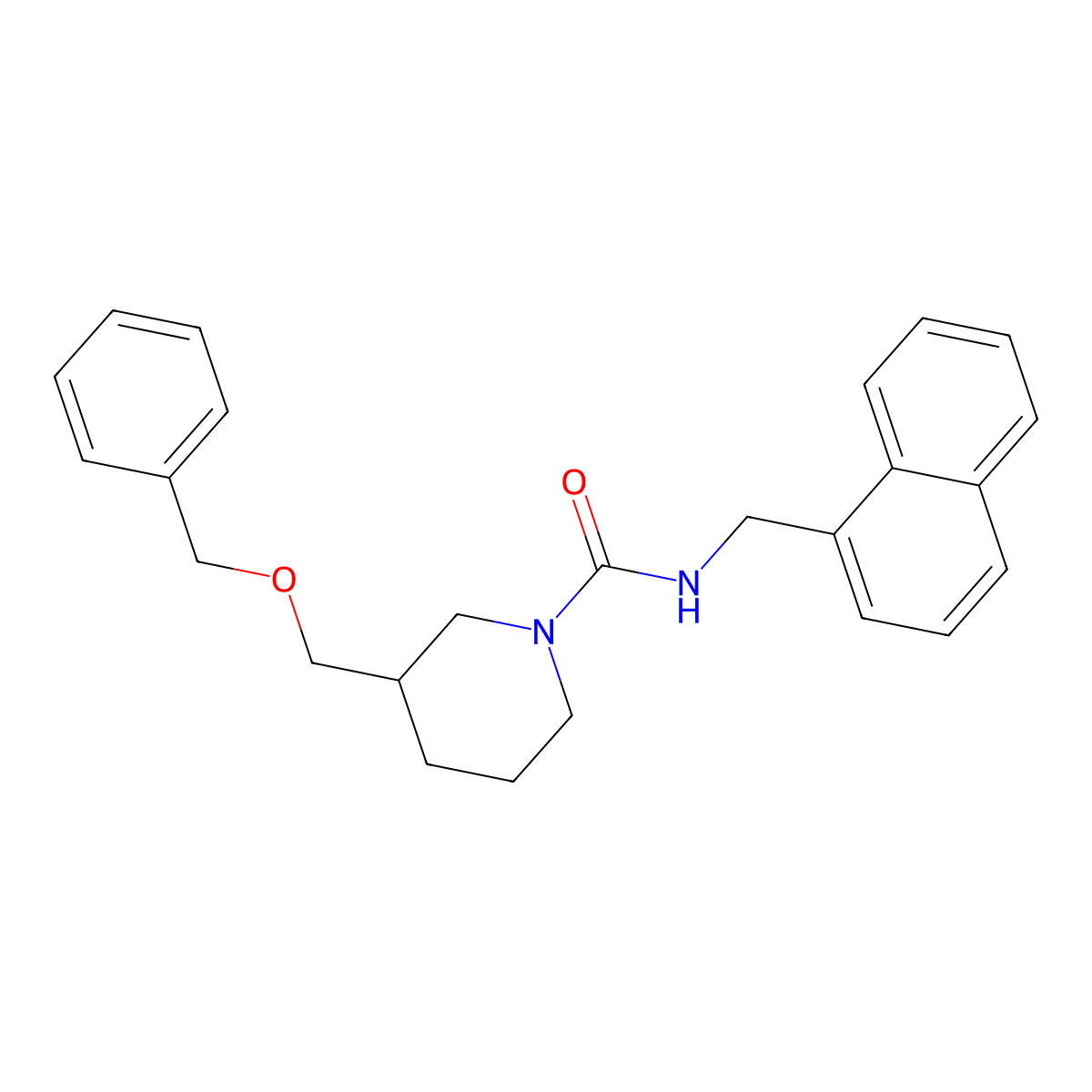 3-((benzyloxy)methyl)-N-(naphthalen-1-ylmethyl)piperidine-1-carboxamide molecular structure, CAS 1334369-13-9