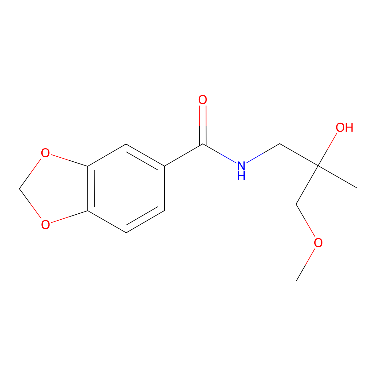 N-(2-hydroxy-3-methoxy-2-methylpropyl)benzo[d][1,3]dioxole-5-carboxamide molecular structure, CAS 1334369-16-2