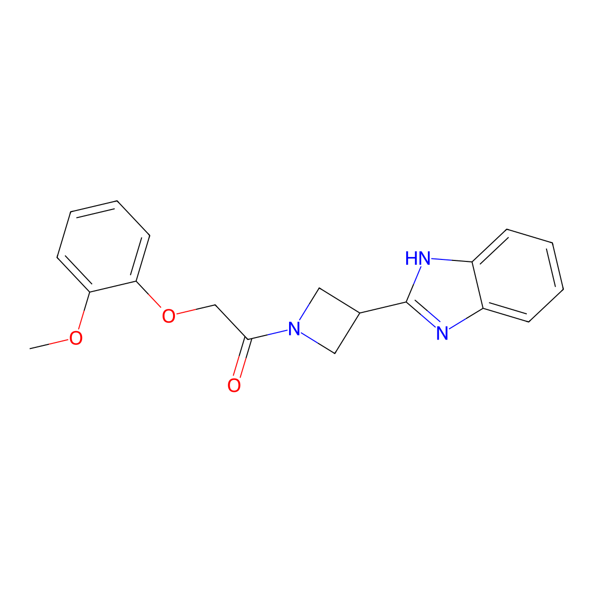 1-(3-(1H-benzo[d]imidazol-2-yl)azetidin-1-yl)-2-(2-methoxyphenoxy)ethanone molecular structure, CAS 1334369-17-3