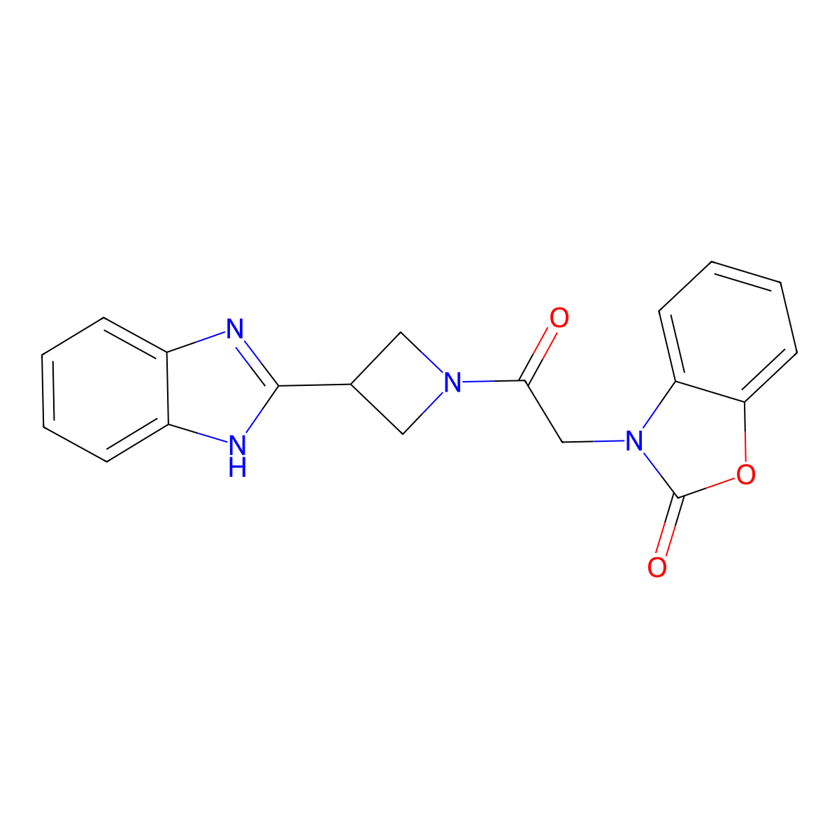 3-(2-(3-(1H-benzo[d]imidazol-2-yl)azetidin-1-yl)-2-oxoethyl)benzo[d]oxazol-2(3H)-one molecular structure, CAS 1334369-20-8