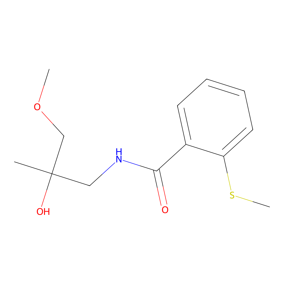 N-(2-hydroxy-3-methoxy-2-methylpropyl)-2-(methylthio)benzamide molecular structure, CAS 1334369-25-3