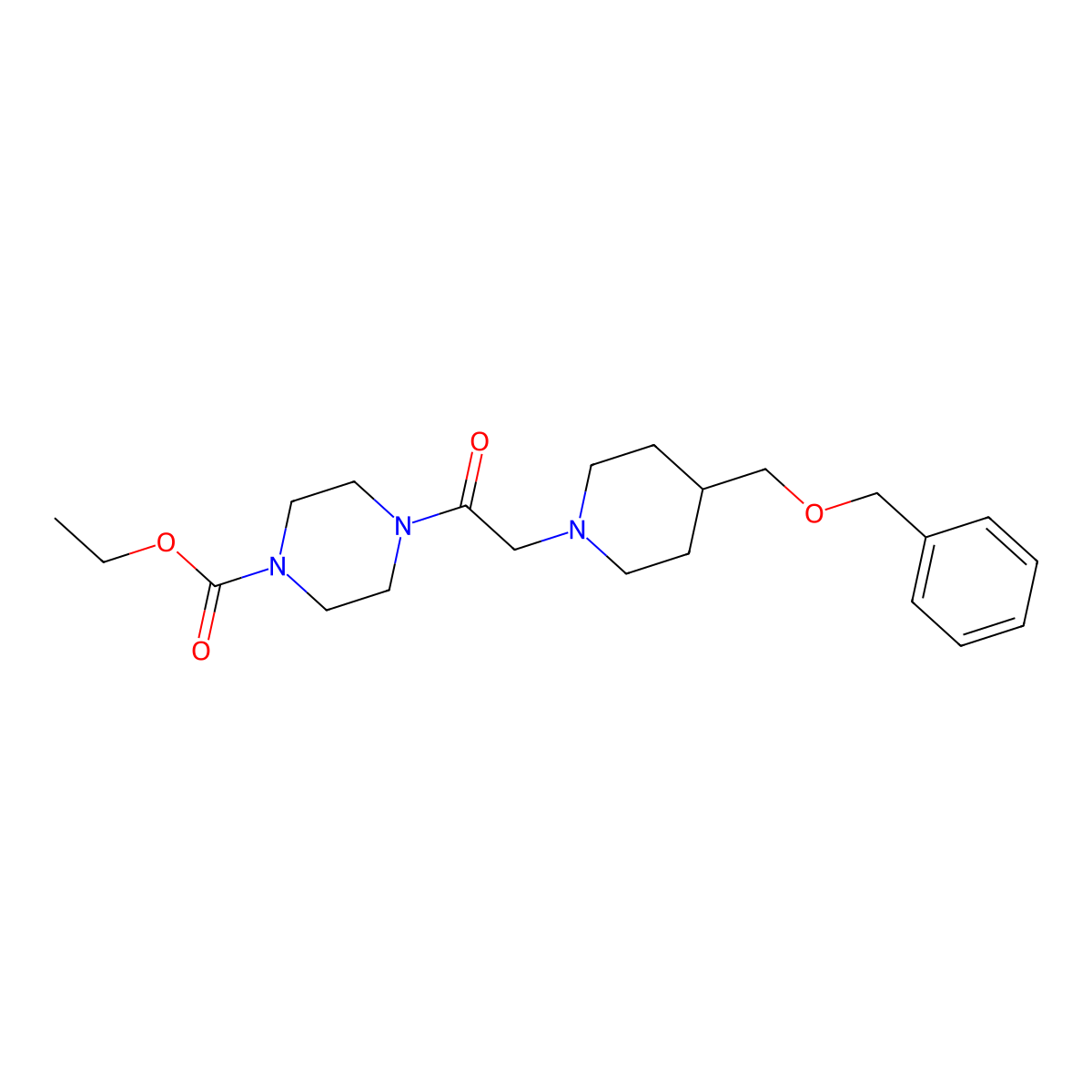Ethyl 4-(2-{4-[(benzyloxy)methyl]piperidin-1-yl}acetyl)piperazine-1-carboxylate molecular structure, CAS 1334369-35-5
