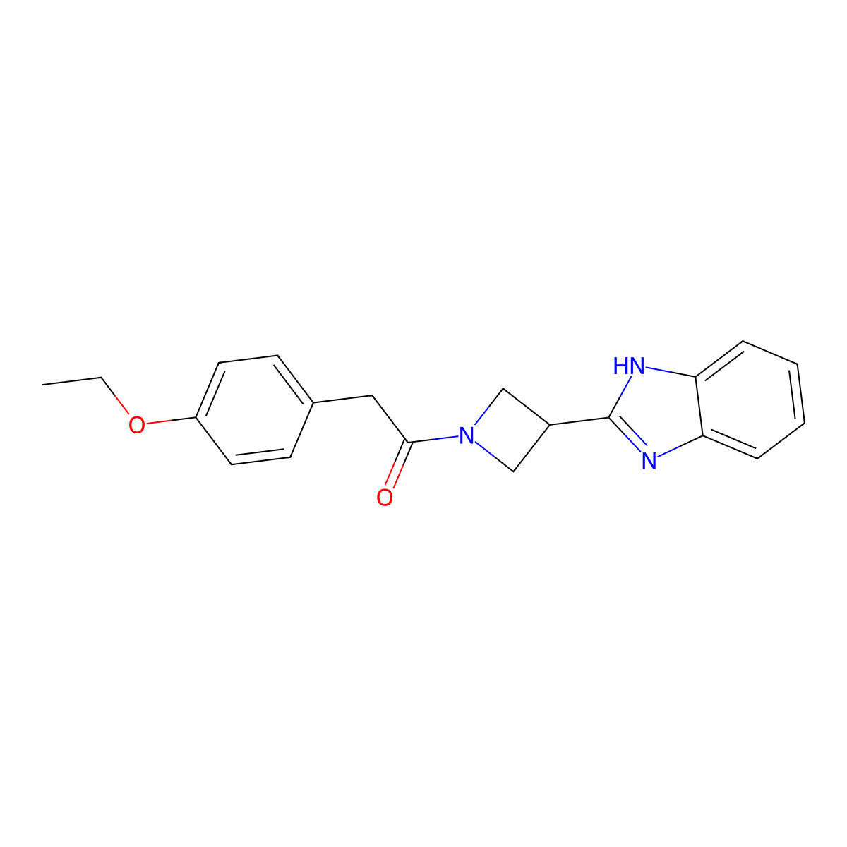 1-(3-(1H-benzo[d]imidazol-2-yl)azetidin-1-yl)-2-(4-ethoxyphenyl)ethanone molecular structure, CAS 1334369-37-7