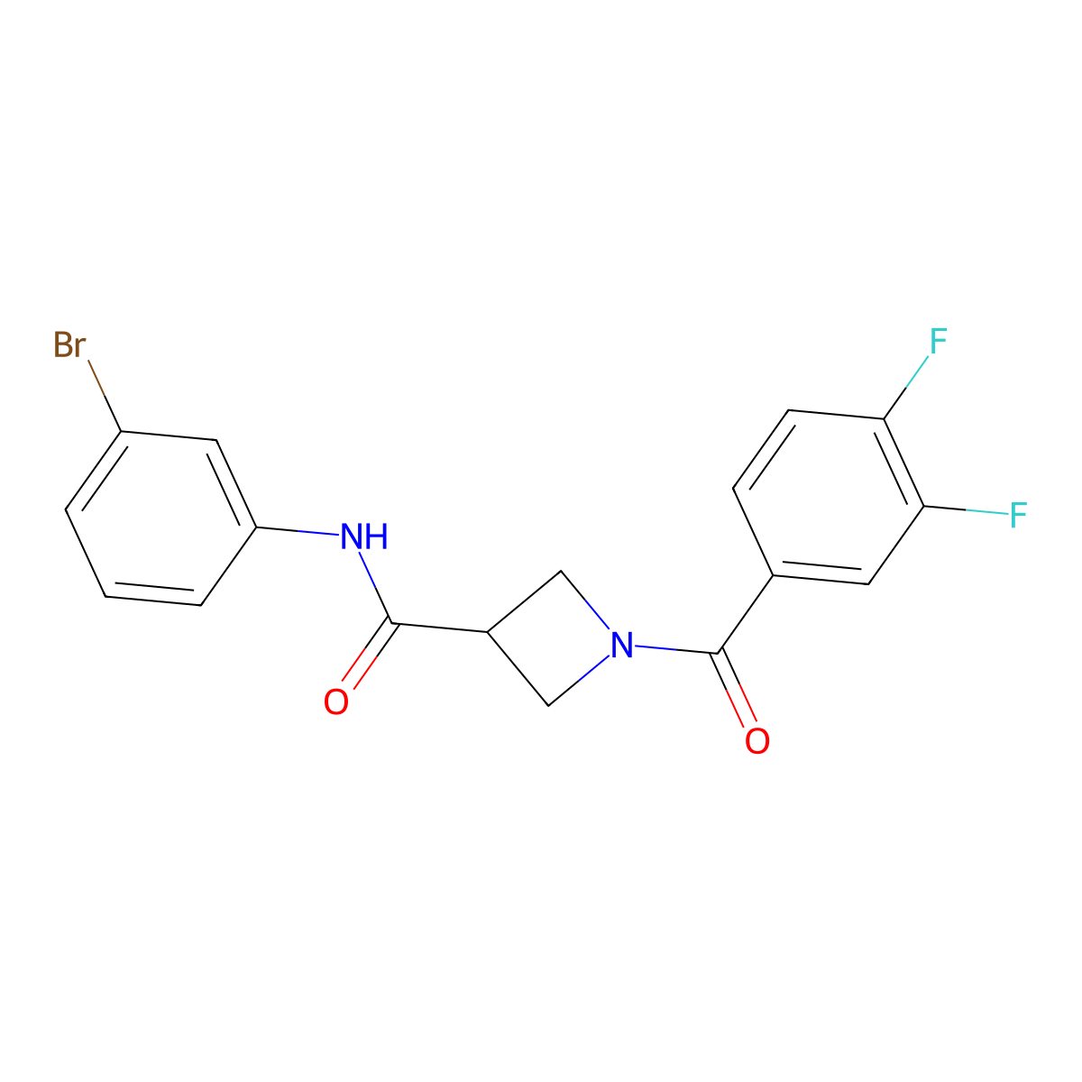 N-(3-bromophenyl)-1-(3,4-difluorobenzoyl)azetidine-3-carboxamide molecular structure, CAS 1334369-38-8