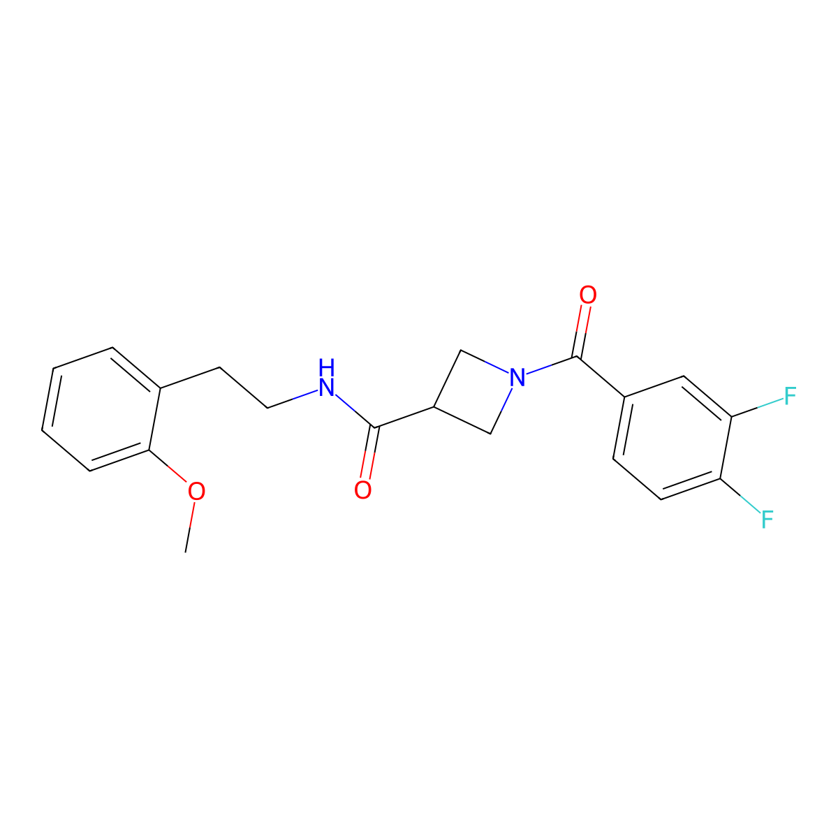 1-(3,4-difluorobenzoyl)-N-(2-methoxyphenethyl)azetidine-3-carboxamide molecular structure, CAS 1334369-41-3