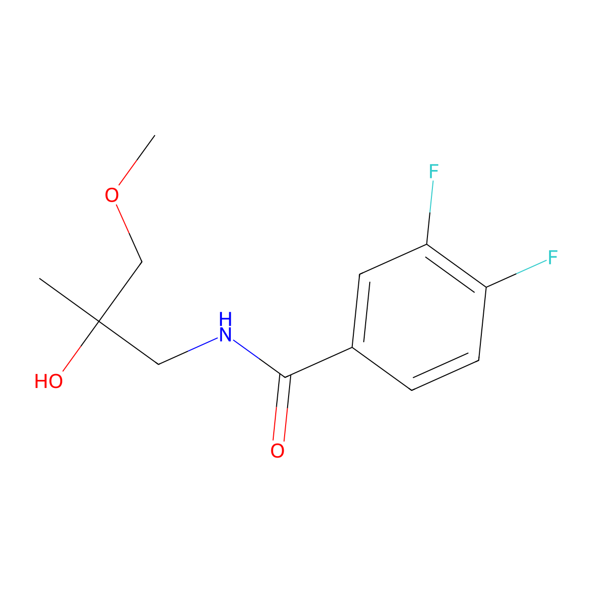 3,4-difluoro-N-(2-hydroxy-3-methoxy-2-methylpropyl)benzamide molecular structure, CAS 1334369-44-6