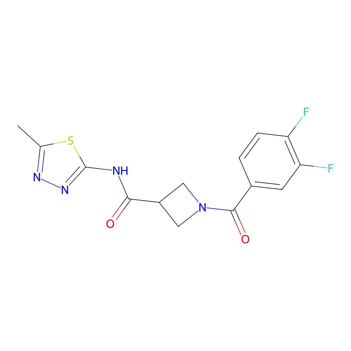 1-(3,4-difluorobenzoyl)-N-(5-methyl-1,3,4-thiadiazol-2-yl)azetidine-3-carboxamide molecular structure, CAS 1334369-45-7