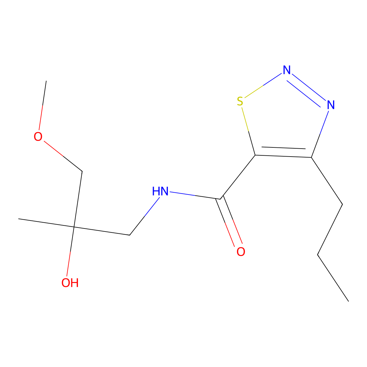 N-(2-hydroxy-3-methoxy-2-methylpropyl)-4-propyl-1,2,3-thiadiazole-5-carboxamide molecular structure, CAS 1334369-50-4