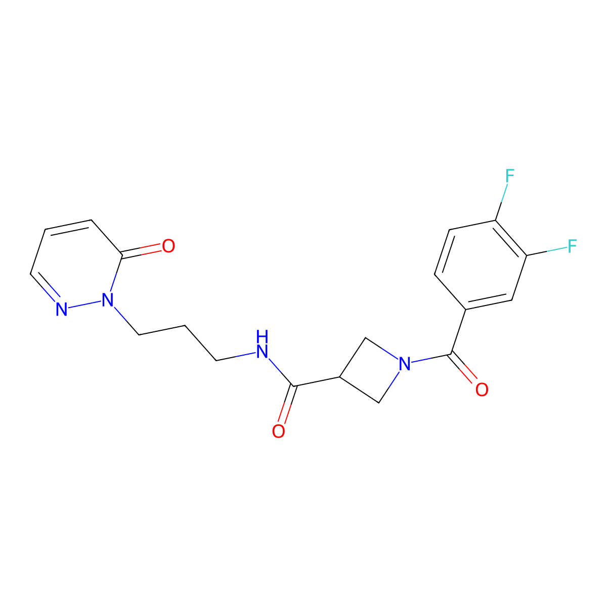 1-(3,4-difluorobenzoyl)-N-(3-(6-oxopyridazin-1(6H)-yl)propyl)azetidine-3-carboxamide molecular structure, CAS 1334369-51-5