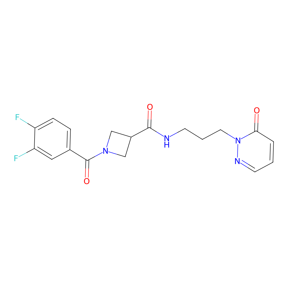 1-(3,4-difluorobenzoyl)-N-(3-(6-oxopyridazin-1(6H)-yl)propyl)azetidine-3-carboxamide molecular structure, CAS 1334369-51-5