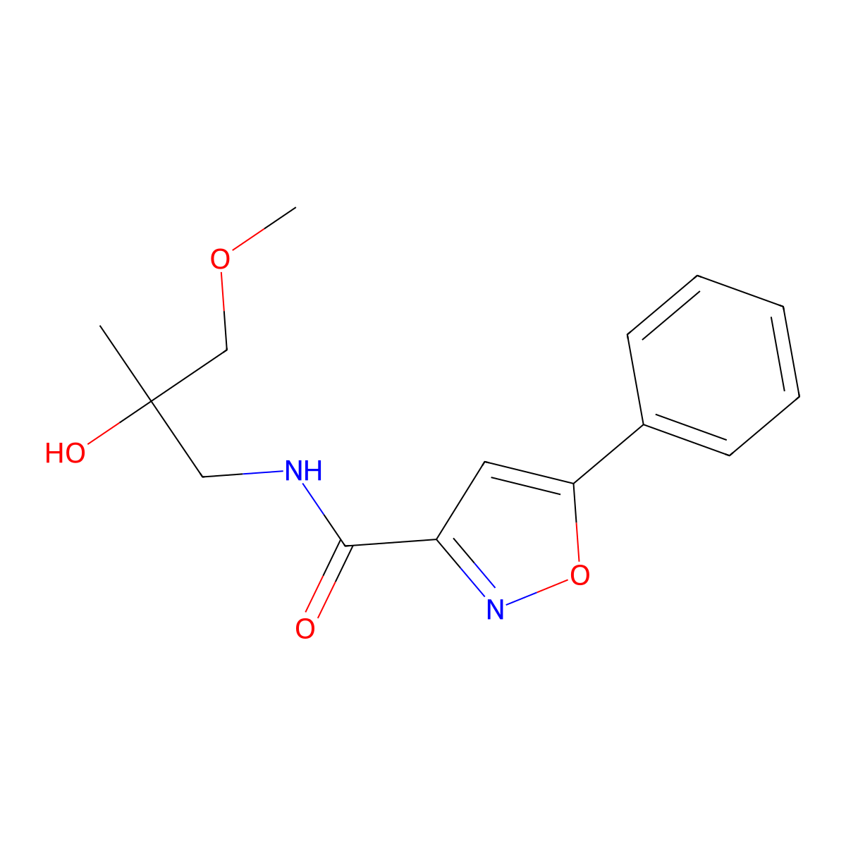 N-(2-hydroxy-3-methoxy-2-methylpropyl)-5-phenylisoxazole-3-carboxamide molecular structure, CAS 1334369-54-8