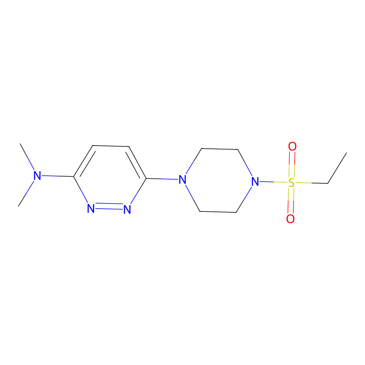 6-(4-(ethylsulfonyl)piperazin-1-yl)-N,N-dimethylpyridazin-3-amine molecular structure, CAS 1334369-60-6