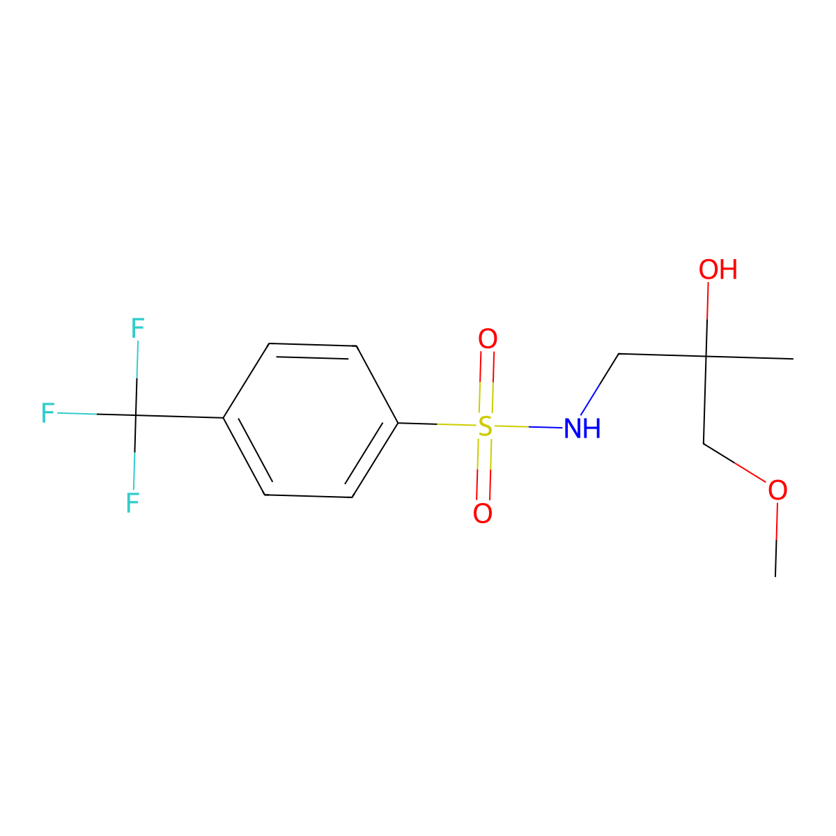N-(2-hydroxy-3-methoxy-2-methylpropyl)-4-(trifluoromethyl)benzenesulfonamide molecular structure, CAS 1334369-82-2