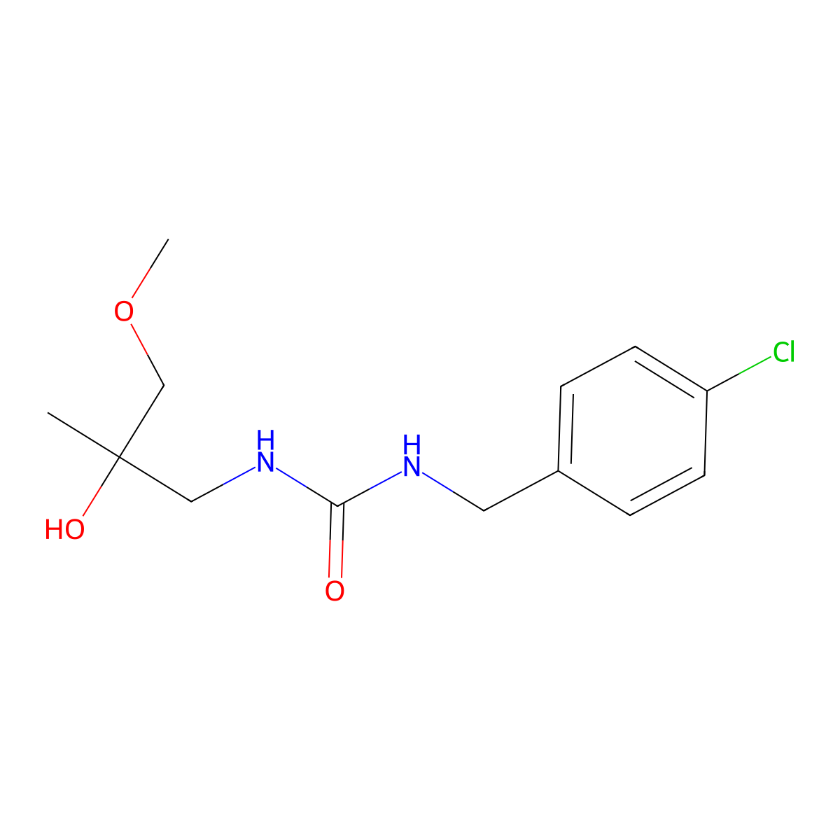 1-(4-Chlorobenzyl)-3-(2-hydroxy-3-methoxy-2-methylpropyl)urea molecular structure, CAS 1334369-86-6