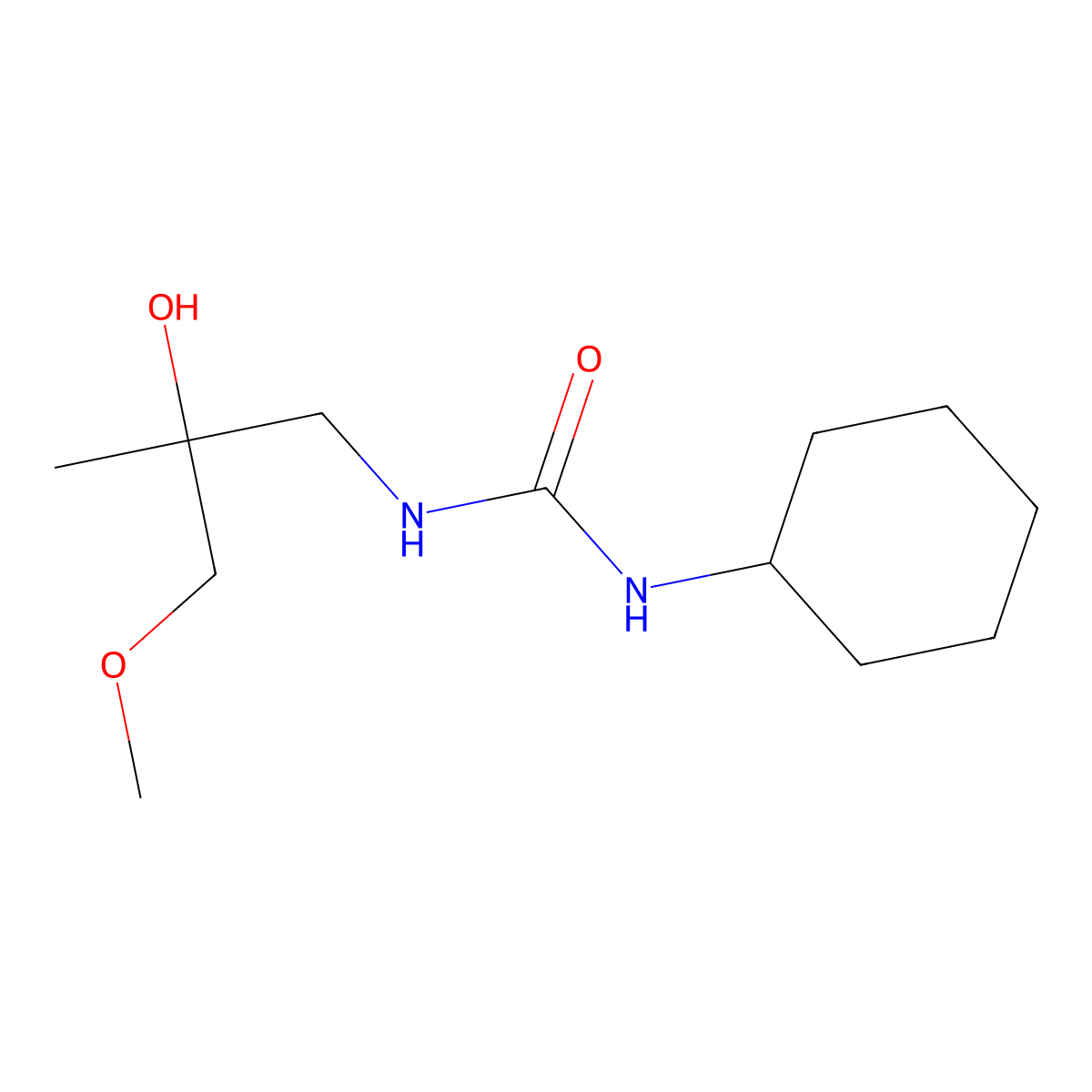 1-Cyclohexyl-3-(2-hydroxy-3-methoxy-2-methylpropyl)urea molecular structure, CAS 1334370-03-4
