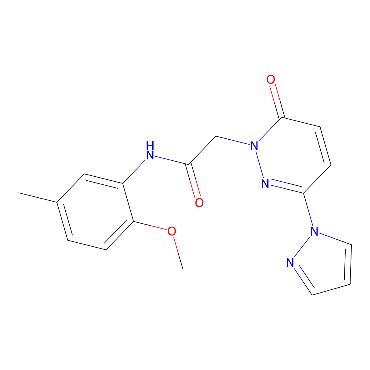 N-(2-methoxy-5-methylphenyl)-2-(6-oxo-3-(1H-pyrazol-1-yl)pyridazin-1(6H)-yl)acetamide molecular structure, CAS 1334370-10-3