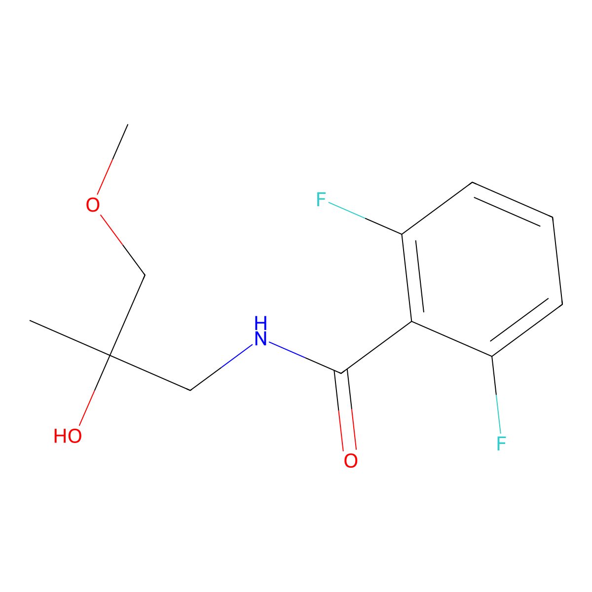 2,6-difluoro-N-(2-hydroxy-3-methoxy-2-methylpropyl)benzamide molecular structure, CAS 1334370-21-6