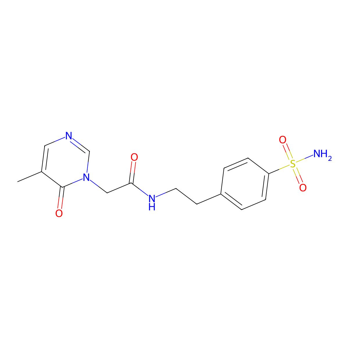 2-(5-methyl-6-oxopyrimidin-1(6H)-yl)-N-(4-sulfamoylphenethyl)acetamide molecular structure, CAS 1334370-28-3