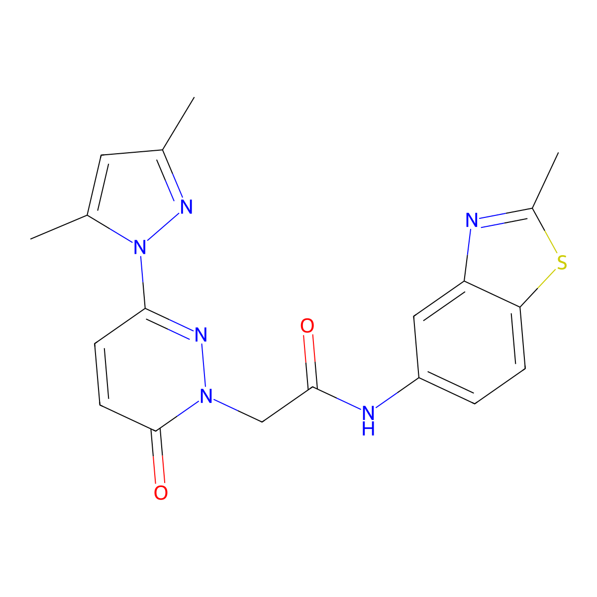 2-(3-(3,5-dimethyl-1H-pyrazol-1-yl)-6-oxopyridazin-1(6H)-yl)-N-(2-methylbenzo[d]thiazol-5-yl)acetamide molecular structure, CAS 1334370-29-4