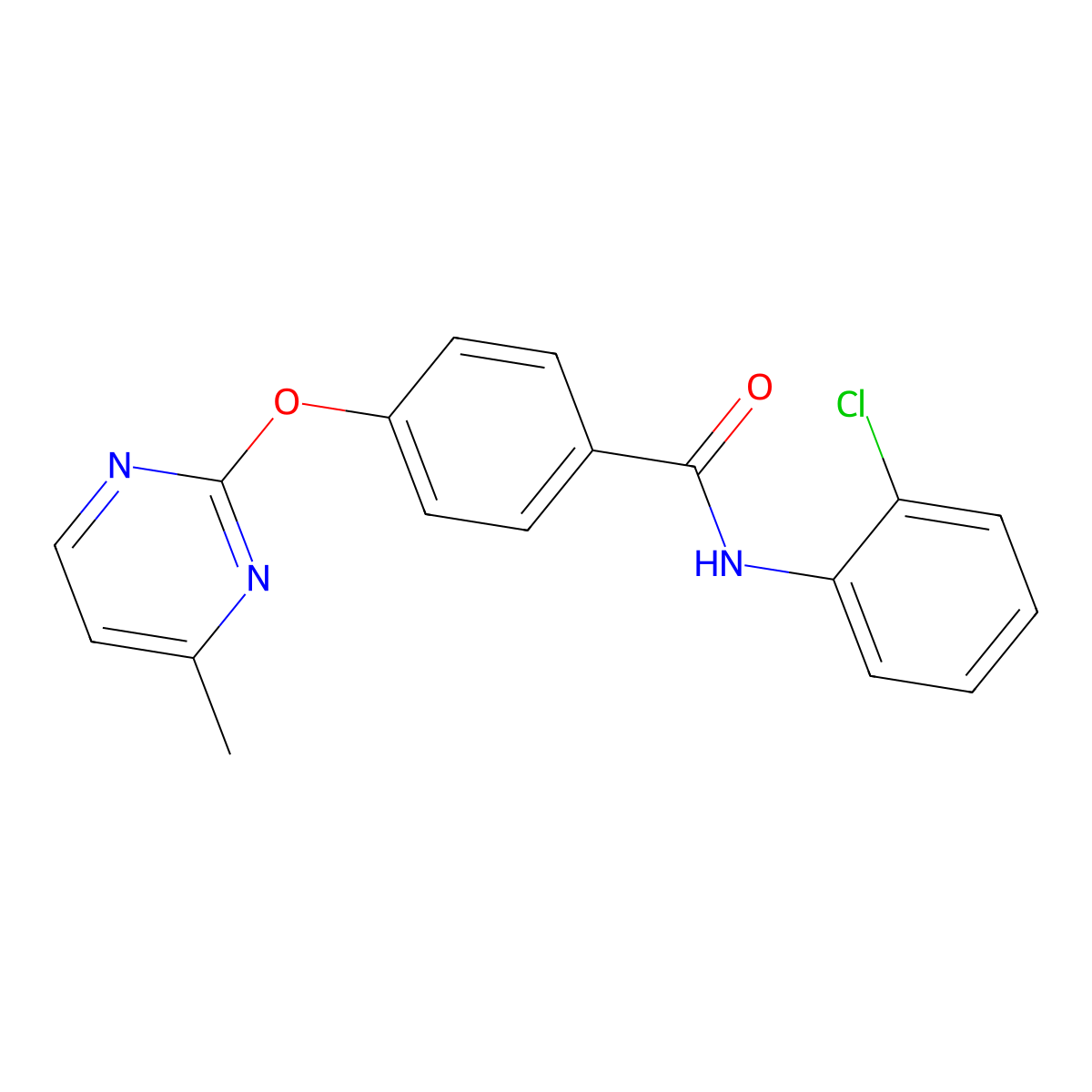 N-(2-chlorophenyl)-4-((4-methylpyrimidin-2-yl)oxy)benzamide molecular structure, CAS 1334370-35-2