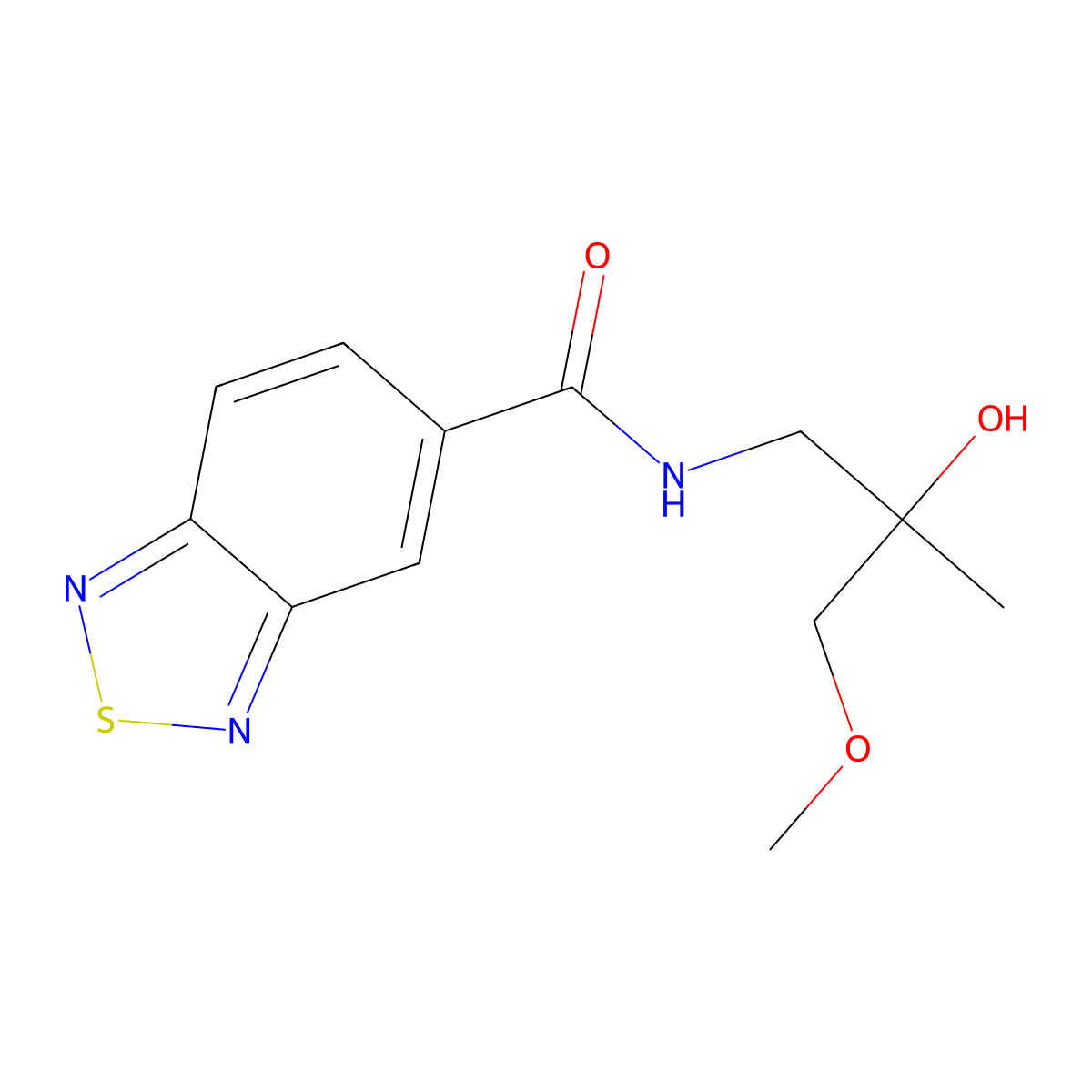 N-(2-hydroxy-3-methoxy-2-methylpropyl)-2,1,3-benzothiadiazole-5-carboxamide molecular structure, CAS 1334370-40-9