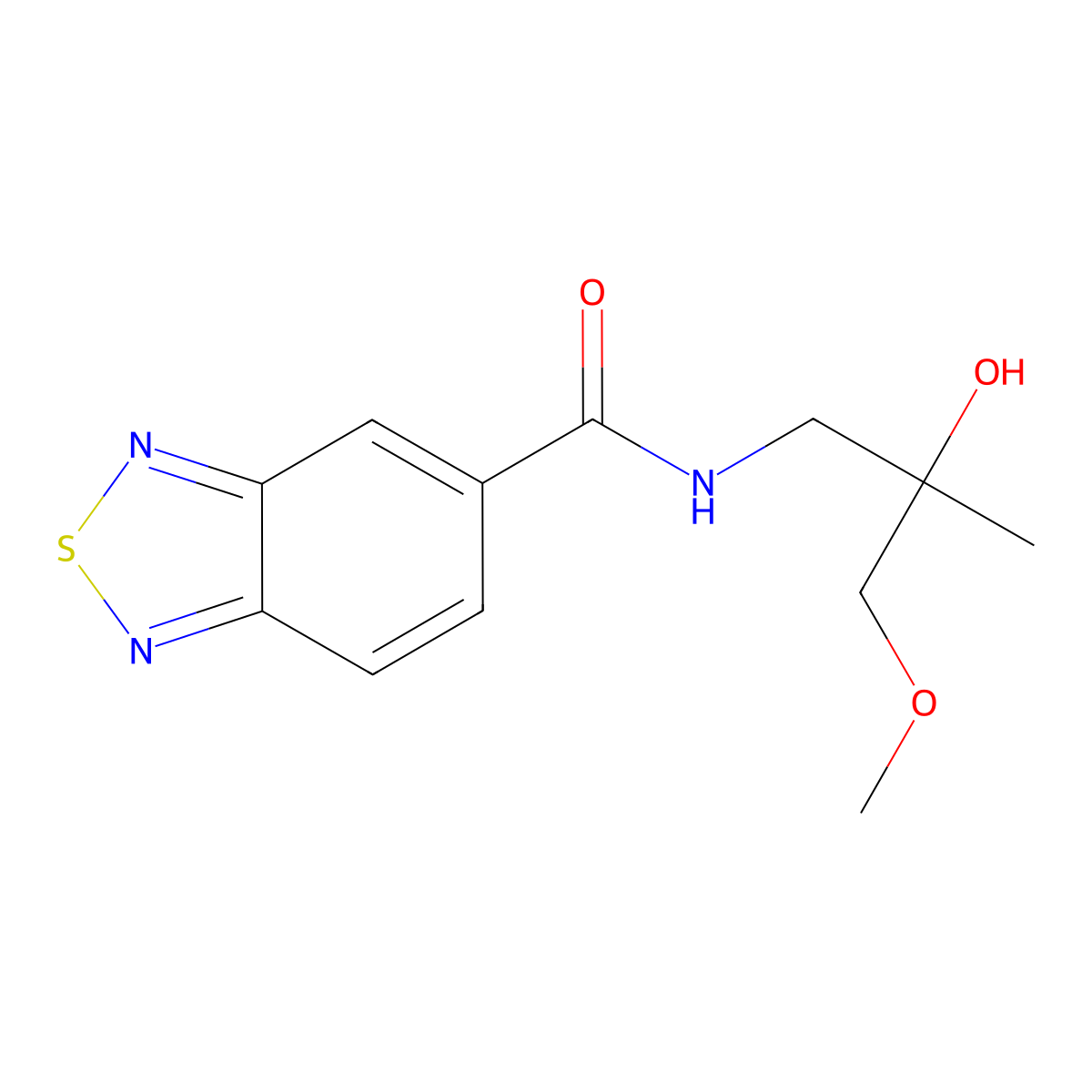 N-(2-hydroxy-3-methoxy-2-methylpropyl)-2,1,3-benzothiadiazole-5-carboxamide molecular structure, CAS 1334370-40-9