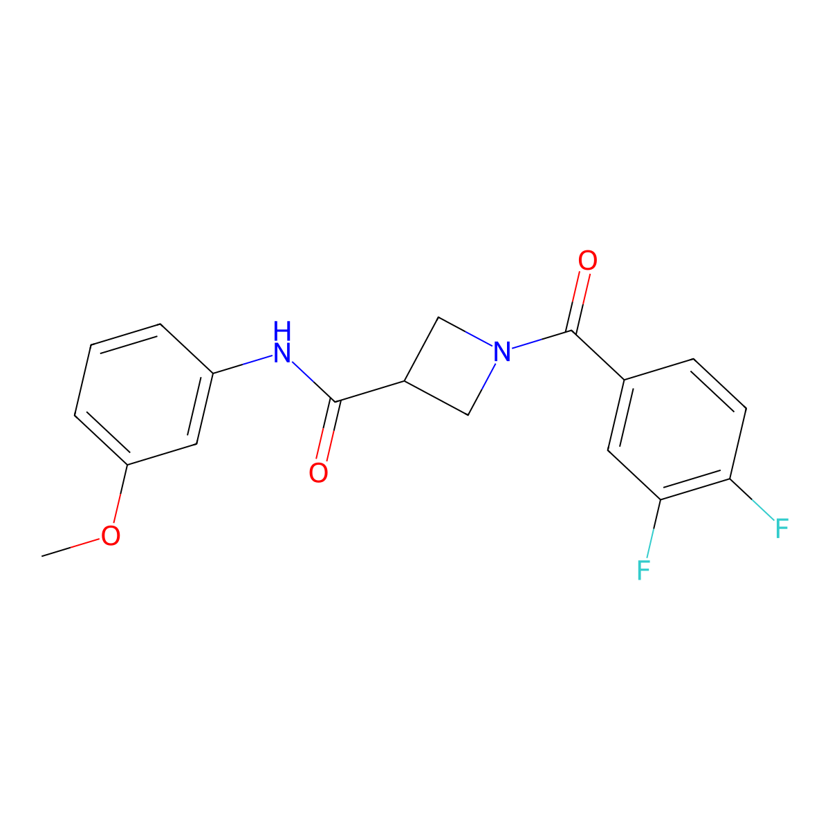 1-(3,4-difluorobenzoyl)-N-(3-methoxyphenyl)azetidine-3-carboxamide molecular structure, CAS 1334370-43-2
