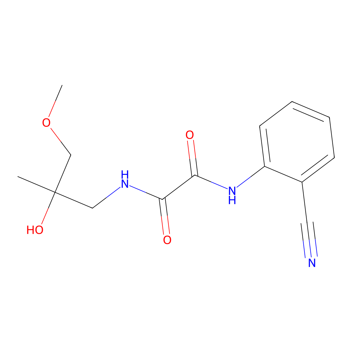 N1-(2-cyanophenyl)-N2-(2-hydroxy-3-methoxy-2-methylpropyl)oxalamide molecular structure, CAS 1334370-44-3