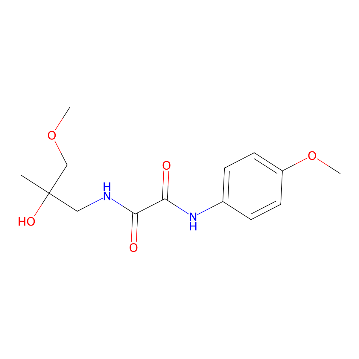 N1-(2-hydroxy-3-methoxy-2-methylpropyl)-N2-(4-methoxyphenyl)oxalamide molecular structure, CAS 1334370-47-6