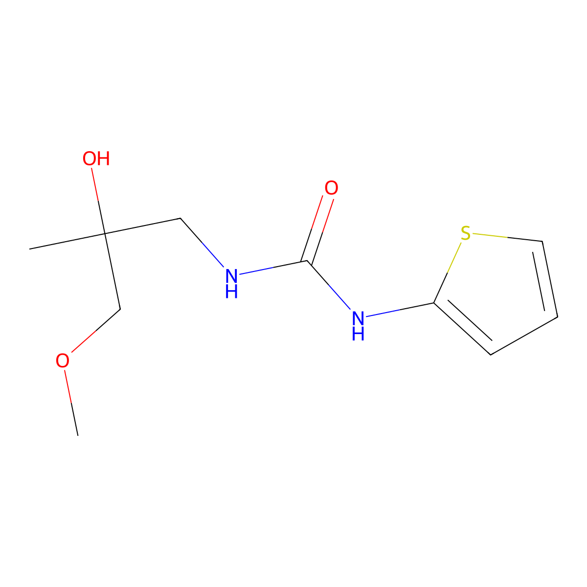 1-(2-Hydroxy-3-methoxy-2-methylpropyl)-3-(thiophen-2-yl)urea molecular structure, CAS 1334370-61-4