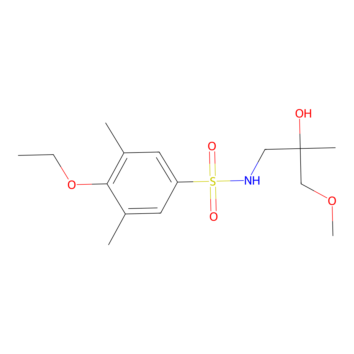 4-ethoxy-N-(2-hydroxy-3-methoxy-2-methylpropyl)-3,5-dimethylbenzenesulfonamide molecular structure, CAS 1334370-62-5