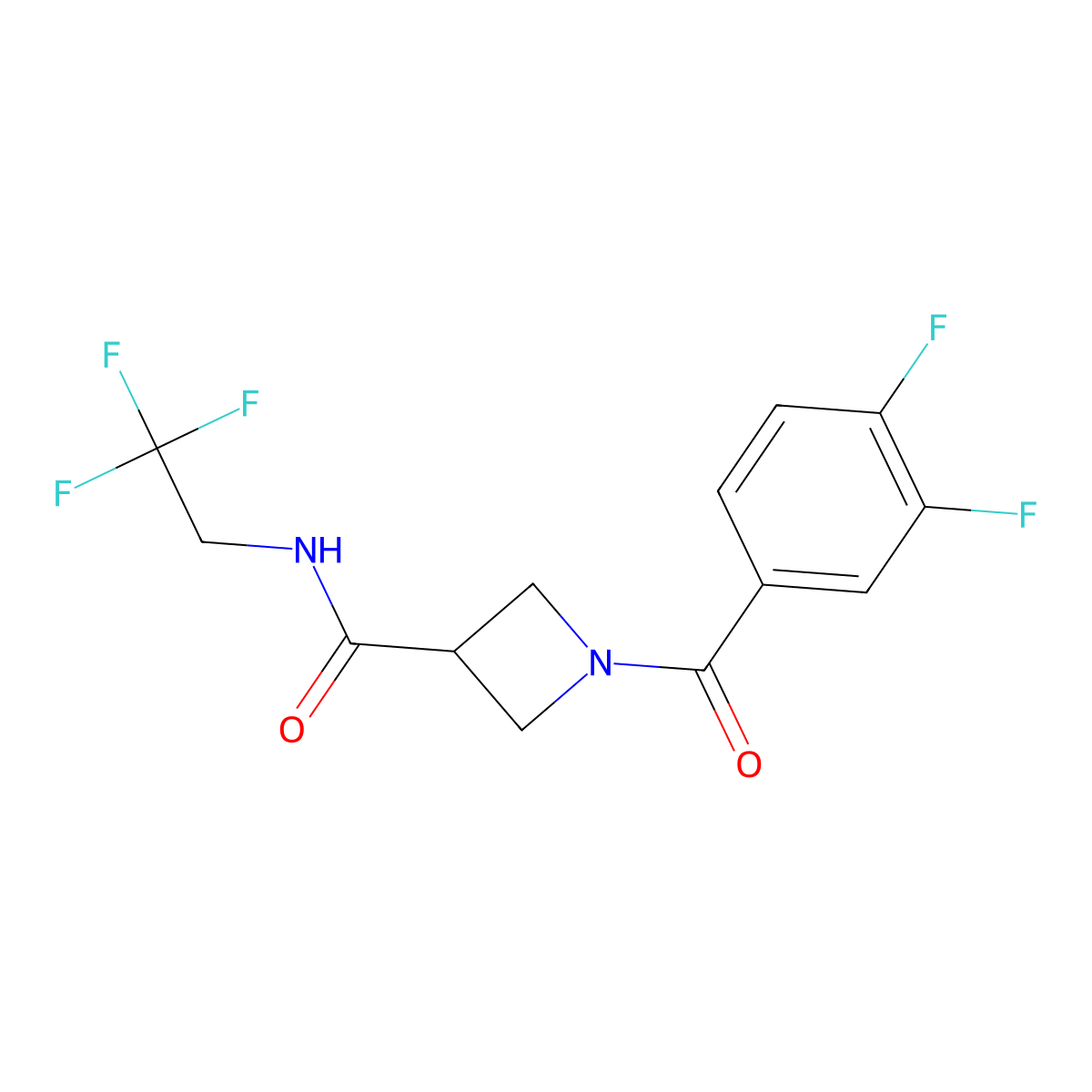 1-(3,4-difluorobenzoyl)-N-(2,2,2-trifluoroethyl)azetidine-3-carboxamide molecular structure, CAS 1334370-65-8