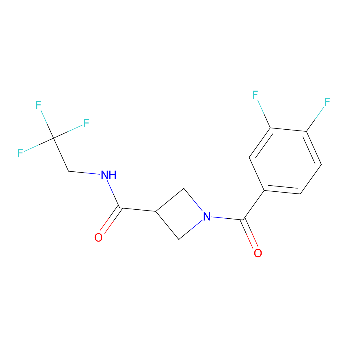 1-(3,4-difluorobenzoyl)-N-(2,2,2-trifluoroethyl)azetidine-3-carboxamide molecular structure, CAS 1334370-65-8