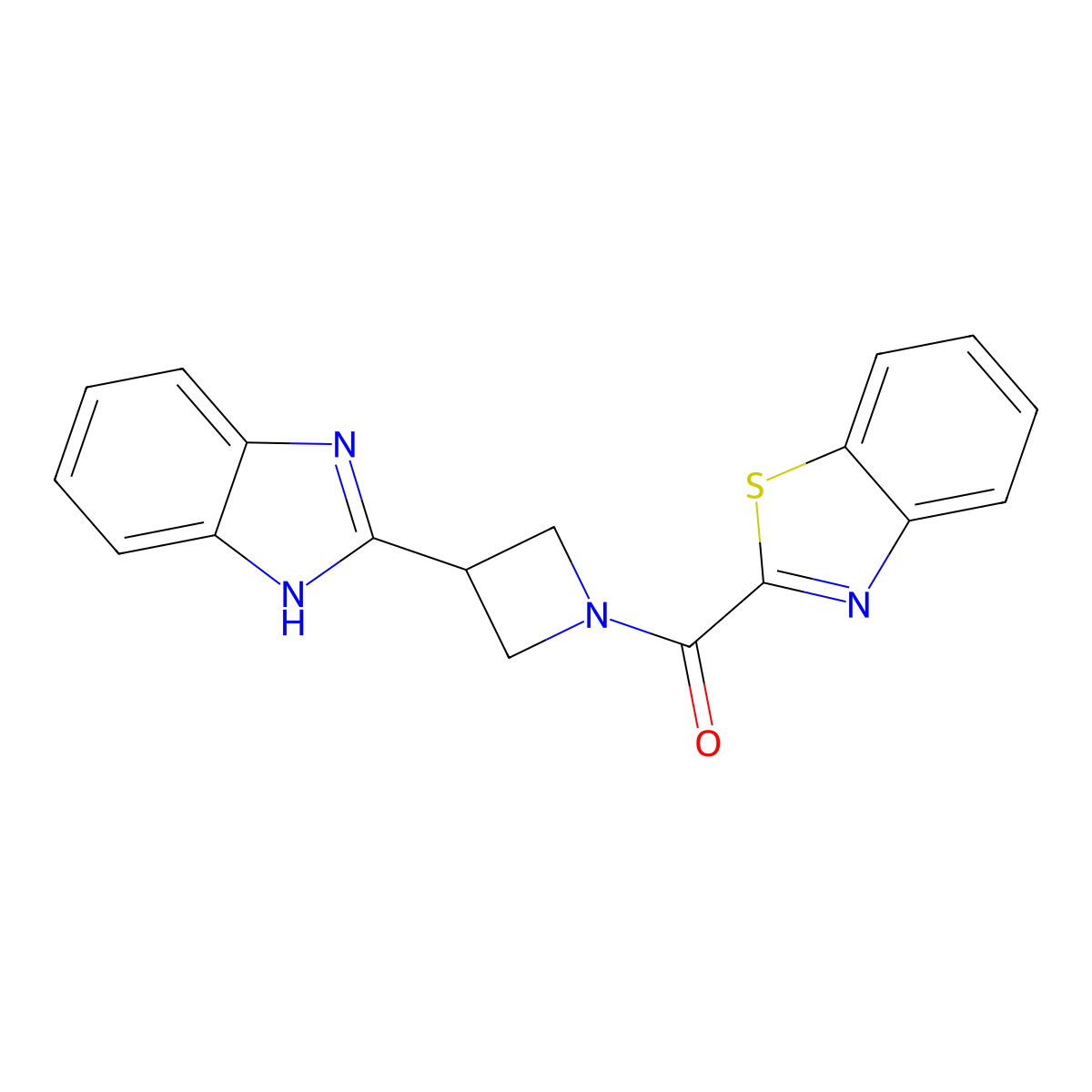 (3-(1H-benzo[d]imidazol-2-yl)azetidin-1-yl)(benzo[d]thiazol-2-yl)methanone molecular structure, CAS 1334370-67-0