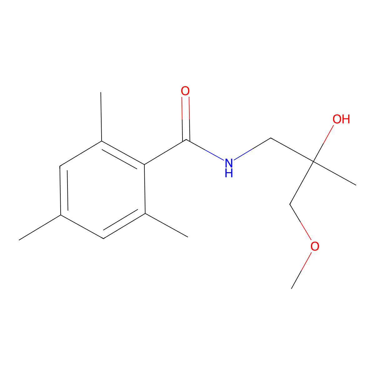 N-(2-hydroxy-3-methoxy-2-methylpropyl)-2,4,6-trimethylbenzamide molecular structure, CAS 1334370-70-5